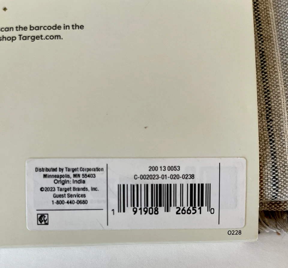 Threshold Cotton Linen Ivory Striped Table Runner Fringe Long 14" x 108" NWT - Image 4 of 4