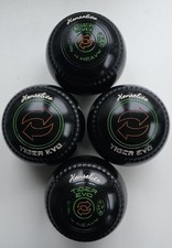 Henselite Tiger Evo Lawn Bowls/Size 4Heavy/WB Stamp 26/Black&Green