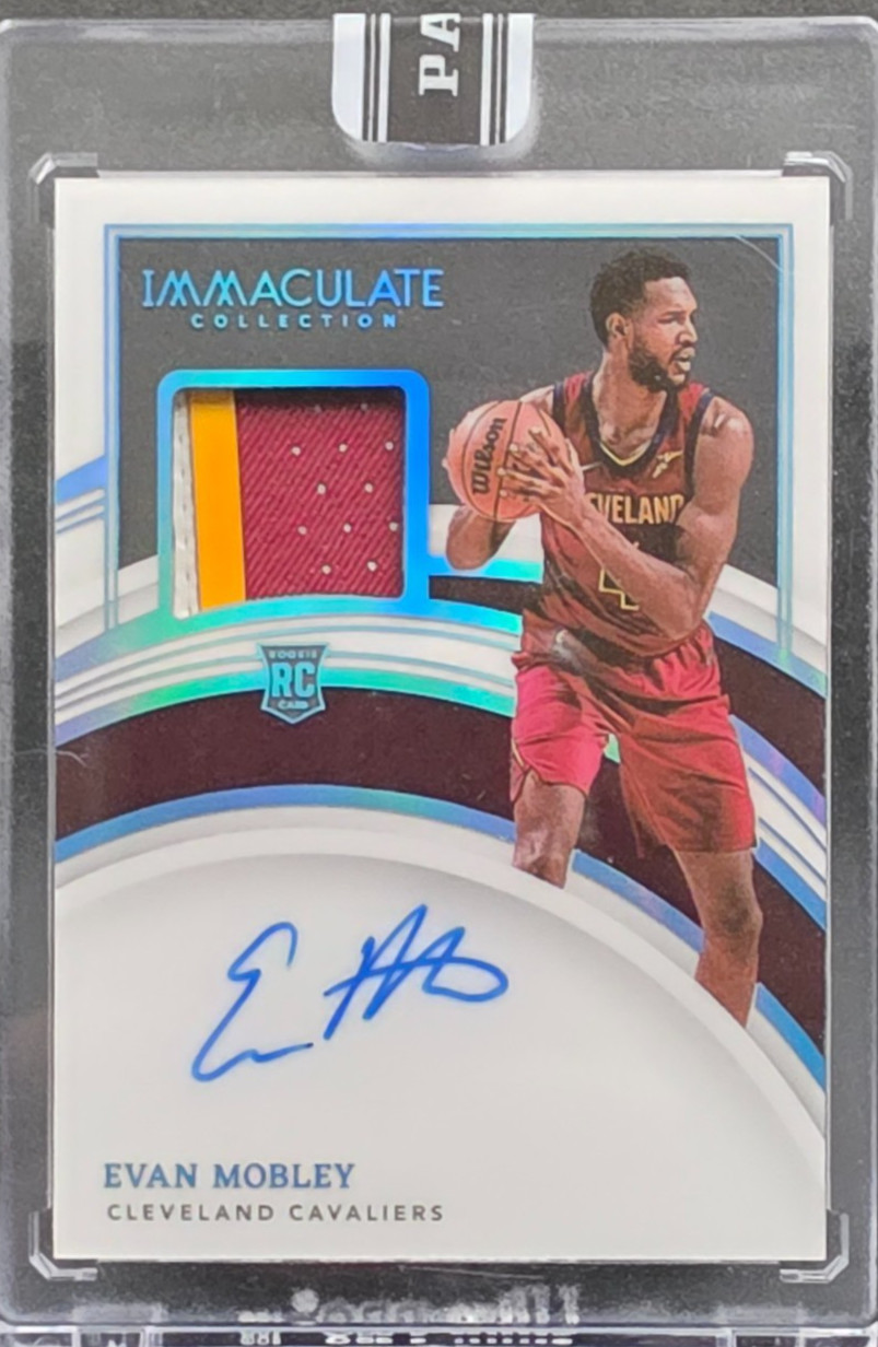 2021-22 EVAN MOBLEY IMMACULATE ROOKIE PATCH AUTOGRAPH ONE OF ONE BLACK BOX 2025 