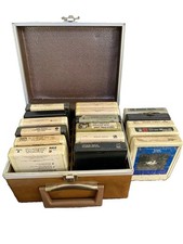 8-Track Tapes With Carrying Case - Lot Of 16 Mixed Artists UNTESTED