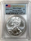 2012 W American Eagle 99.9% Silver PCGS GRADED MS70 FIRST STRIKE