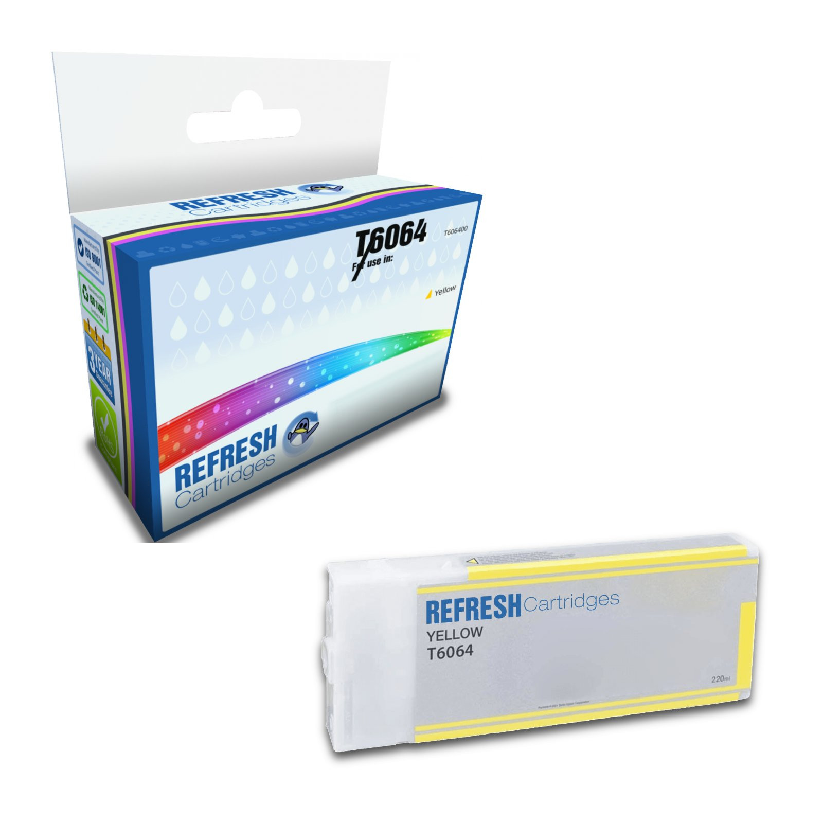 Refresh Cartridges Yellow T6064 Ink Compatible With Epson Printers