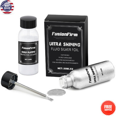 Liquid Silver Leaf Paint Kit - Alcohol-Based Quick Dry Ultra Shiny Metallic