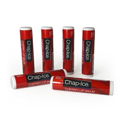 Chap-Ice Cherry Lip Balm 6 Pack Non-Tinted Moisturizing Smooth Finish