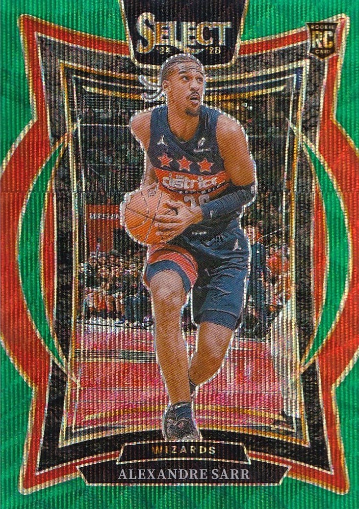 Alexandre Sarr 2024-25 Panini Select Concourse Green Wave Prizm RC 19/50 #73