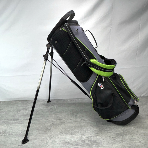 USKG US Kids Junior Stand Golf Club Bag Ultra Light 4 Way UL57 Green Black Gray - Picture 4 of 21