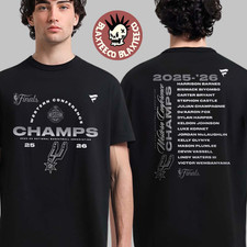 San Antonio Spur 2026 NBA Western Conference Champions Roster T-Shirt