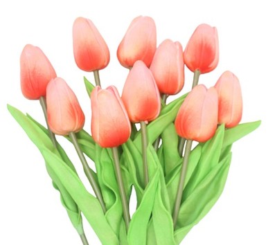 Artificial Flowers 10 Heads Mini Real Touch Artificial Tulip for Home Wedding...