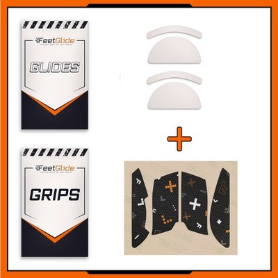FeetGlide PTFE Mouse Skates & Grip Tape Bundle for Delux M800