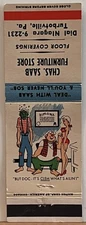 Chas Saab Furniture Store Turbotville PA Pennsylvania Hillbilly Matchbook Cover