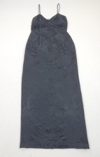 Vtg 80s Jessica McClintock Gunne Sax Strappy Black Jacquard Cocktail Dress 7/8