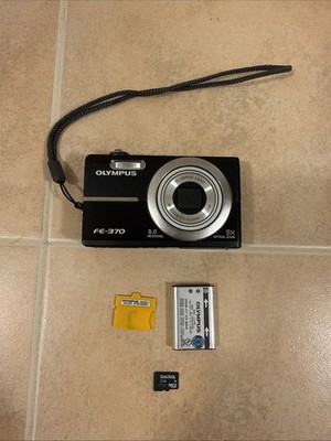 OLYMPUS FE-370 8MP 5x Optical Zoom Black Digital Camera With Battery