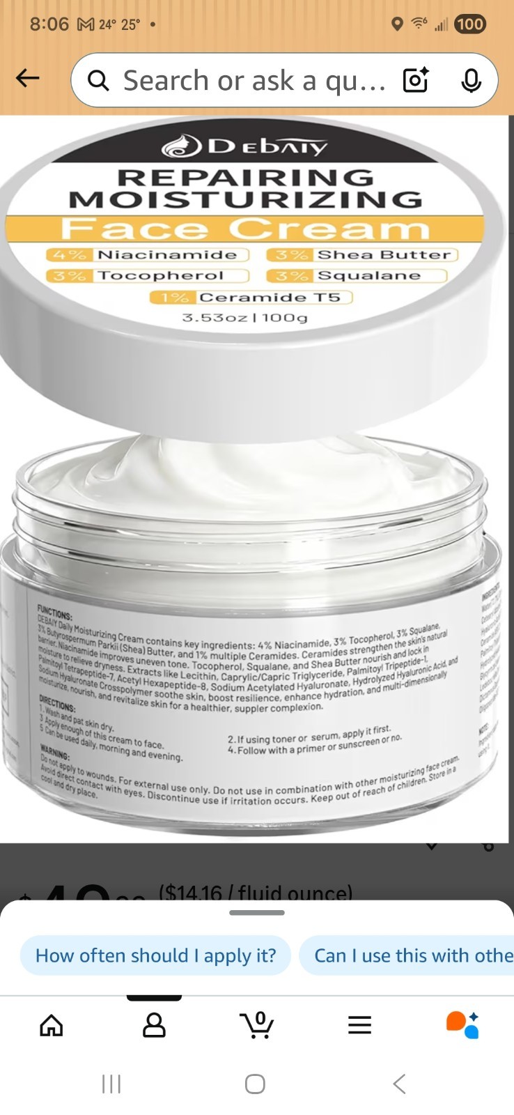 DEBAIY Repairing Moisturizing Face Cream