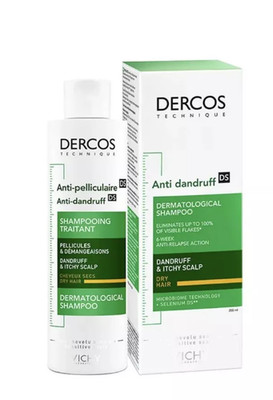 Vichy Dercos DS Anti Schuppen Shampoo 200ml - Trockene & juckende Kopfhaut - Advanced Action