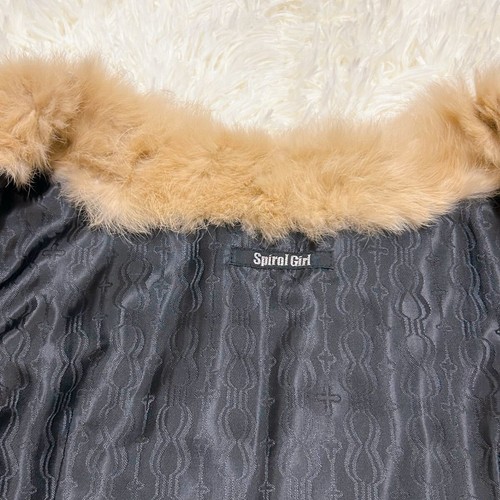 Soft Rabbit Fur Coat Beige Black Bicolor Open Front Smooth Lining Women S US S - Picture 22 of 24