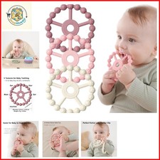 3 Pack Ring Teether Baby Infant Toys, Baby Essentials, Silicone Teething Ring...