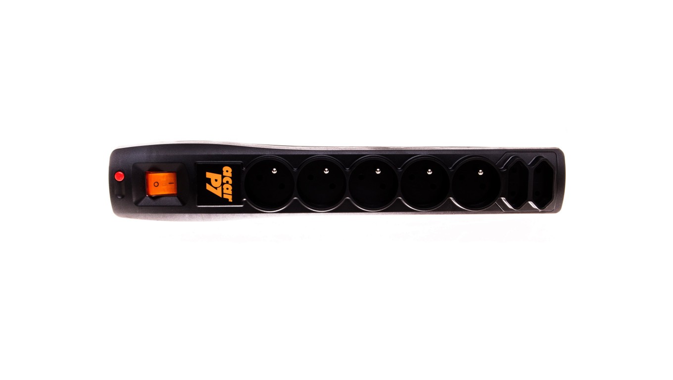 Surge Protector Extension Lead 7 Outlet ACAR P7 3m Black