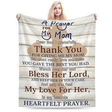 Christmas Mom Blanket - Xmas Gifts for Mom from Daughter, Son - Mother