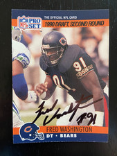 Fred Washington Autographed  1990 Pro Set Football Rookie Card #701 Died 1990. rookie card picture