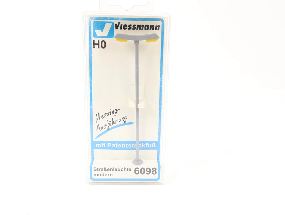 Viessmann 6098 H0 Beleuchtung Straßenleuchte modern, doppelt, 2 LEDs gelb