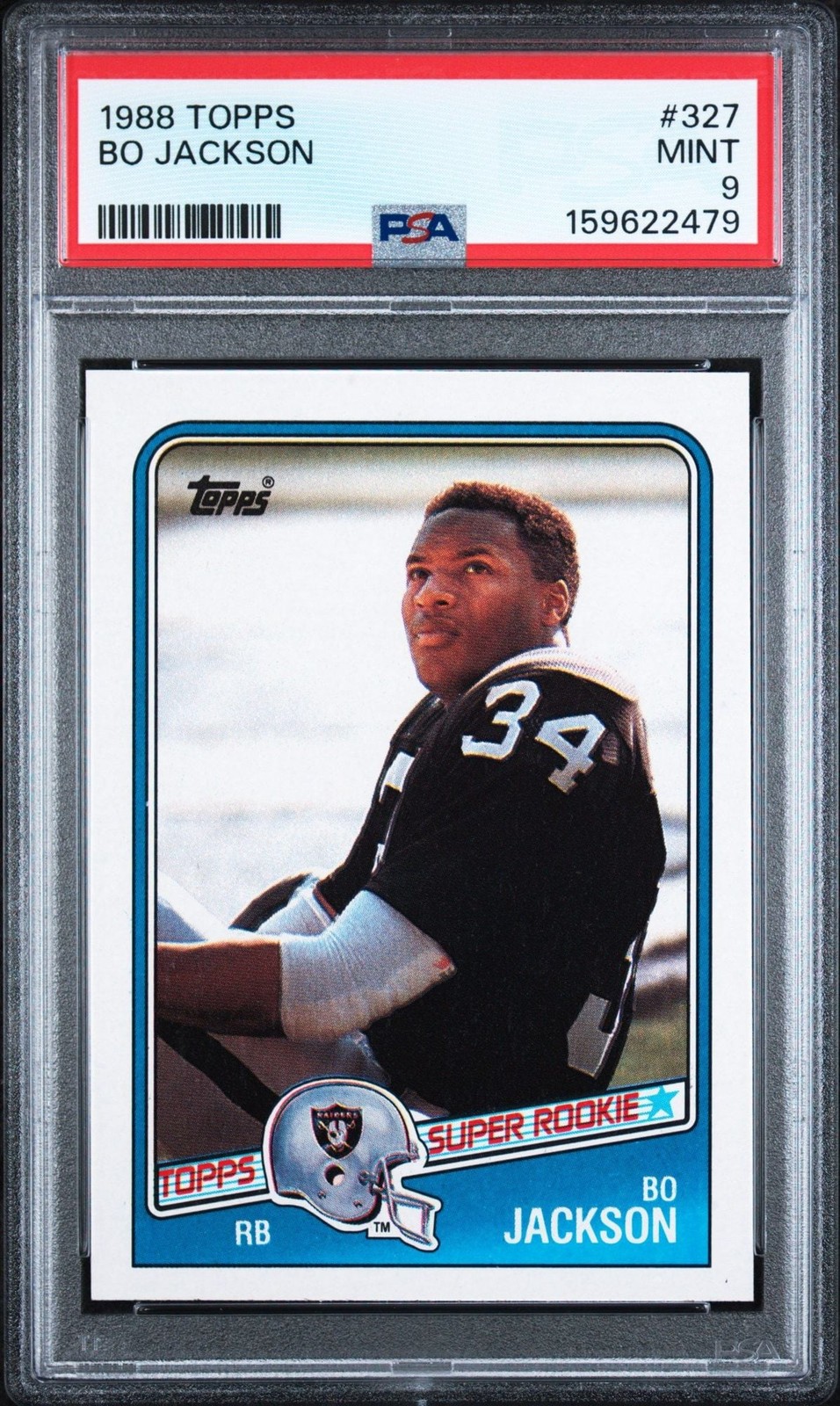 Graded 1988 Topps Super Rookie Bo Jackson #327 Rookie RC Card PSA 9