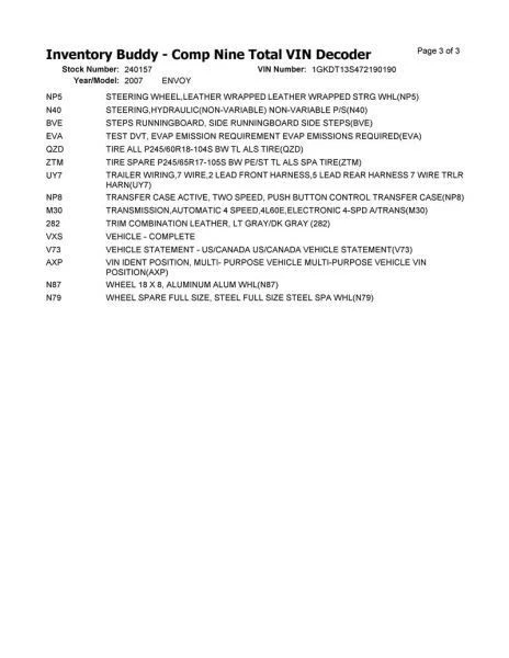 Automatic Transmission 4.2L 4WD Fits 05-07 ENVOY 2612779 Foto 4 de 4