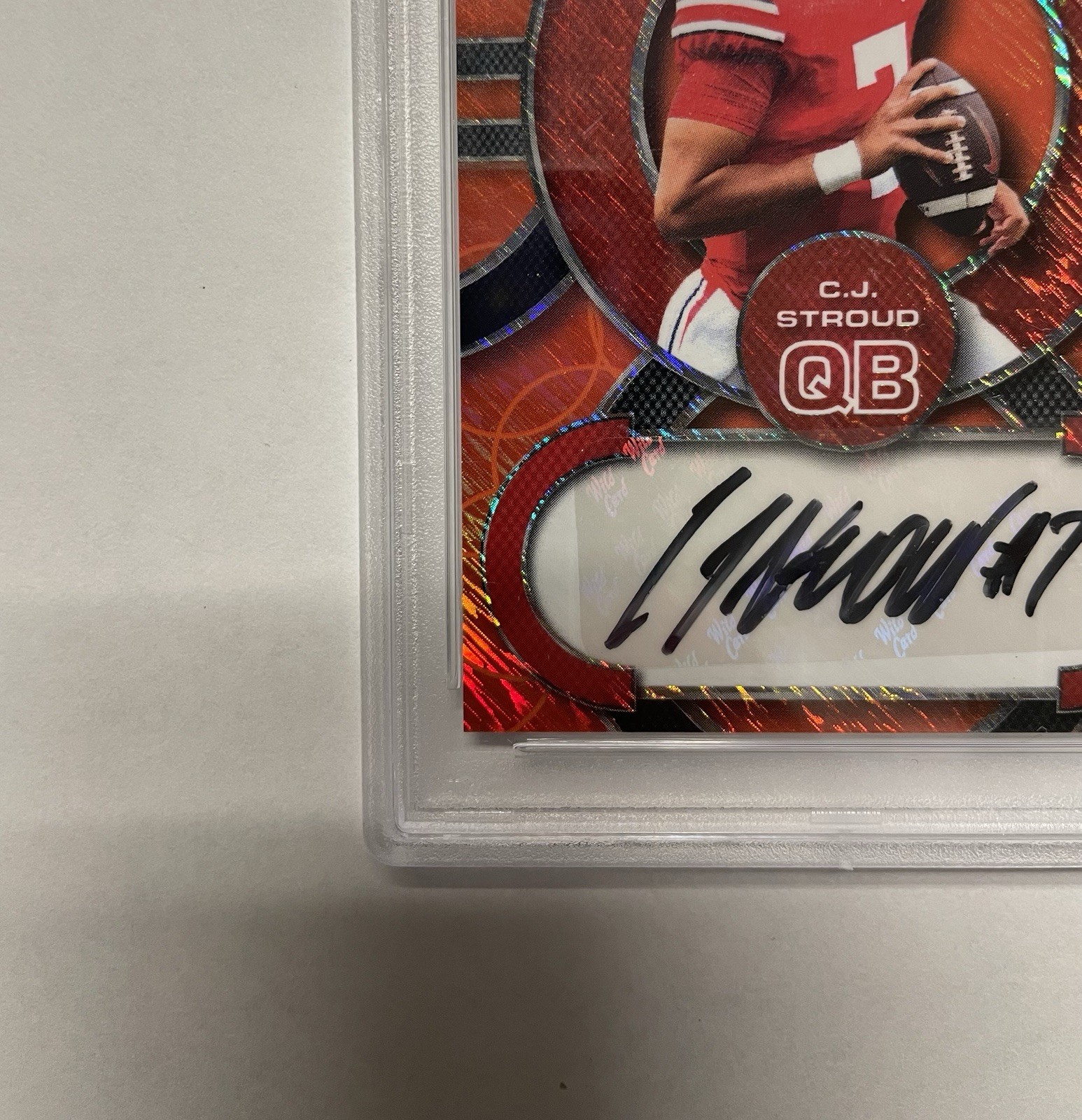 CJ Stroud Auto /100 Shimmer 2022 Wild Card Rookie Houston Texans Graded PSA 9 view 4