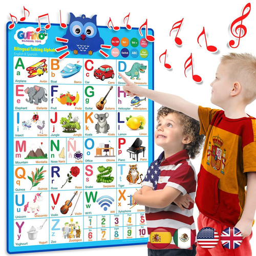 Bilingual Alphabet Learning Toys for Toddlers 2-4 Years and Older, Interactiv...