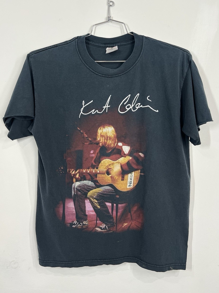 Vintage 90s Kurt Cobain Nirvana MTV Unplugged black short sleeve T