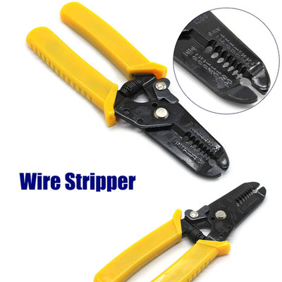 Yellow 17cm Multi-Function Wire Stripper Tool - Crimp/Strip for DIY Electrician