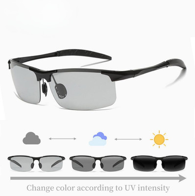 Polarized Photochromic Metal Sunglasses For Men Driving Fishing Glasses UV400