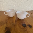 Fire King Oven Ware Vintage Pink Swirl Tea Cups Coffee Cups Set Of 2