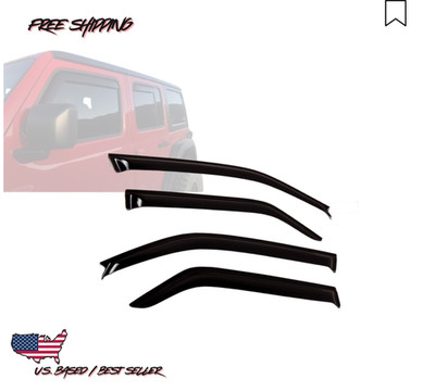 2007-2016 Jeep Wrangler Rubicon Tuning Pros Smoked Window Visor Rain/Bug Shield