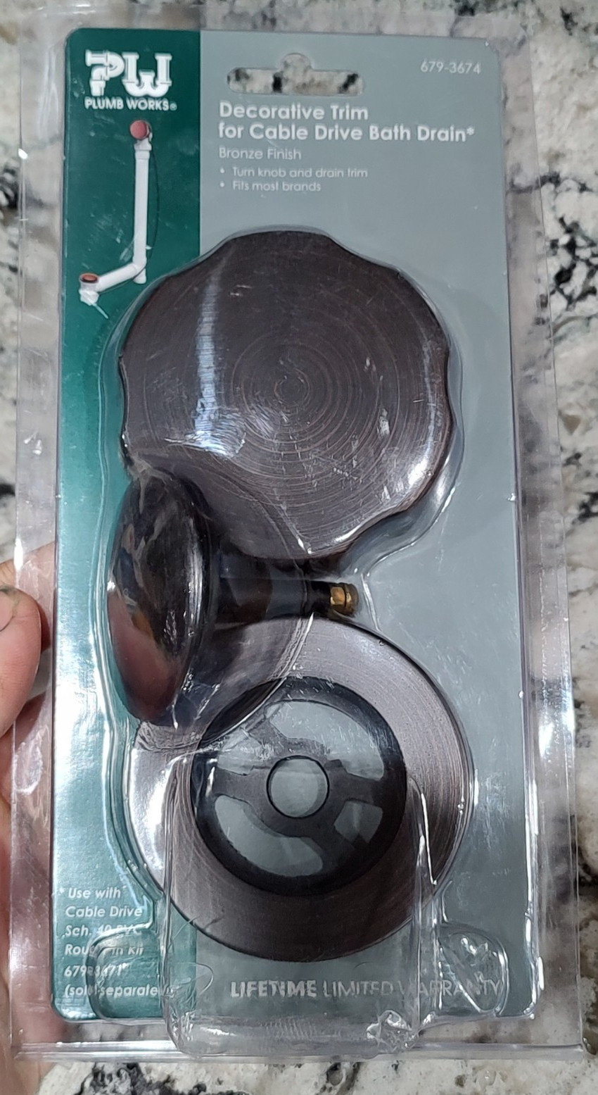 PLUMB WORKS decorative trim for cable Drive bath drain - BRONZE FINISH