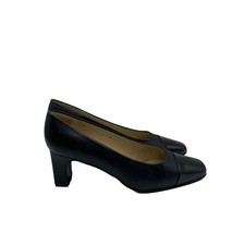 Etienne Aigner Strada Black Leather Toe Cap Patent Pumps Heels Womens Size 7