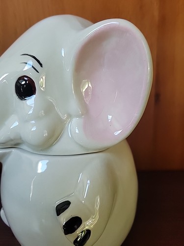 Vtg Art Pottery Elephant Cookie Jar Marked USA Kitsch Retro signed CJ '98 READ - Picture 5 of 22