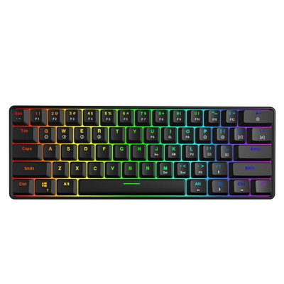 GK61 SK61 60 Mechanical Gaming Keyboard Mini Compact 61 Keys RGB Illuminated LED