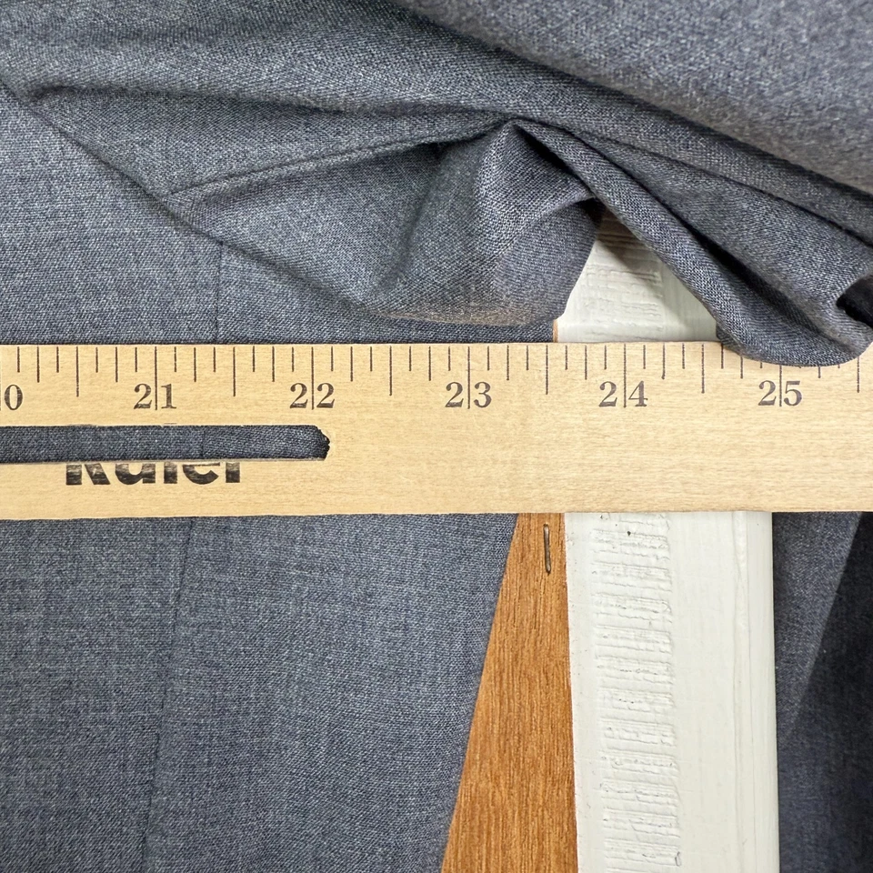 Lauren Ralph Lauren 套装男式 46R 灰色 2 按钮 100% 羊毛修身黑色标签 — 第 3/4 张图片