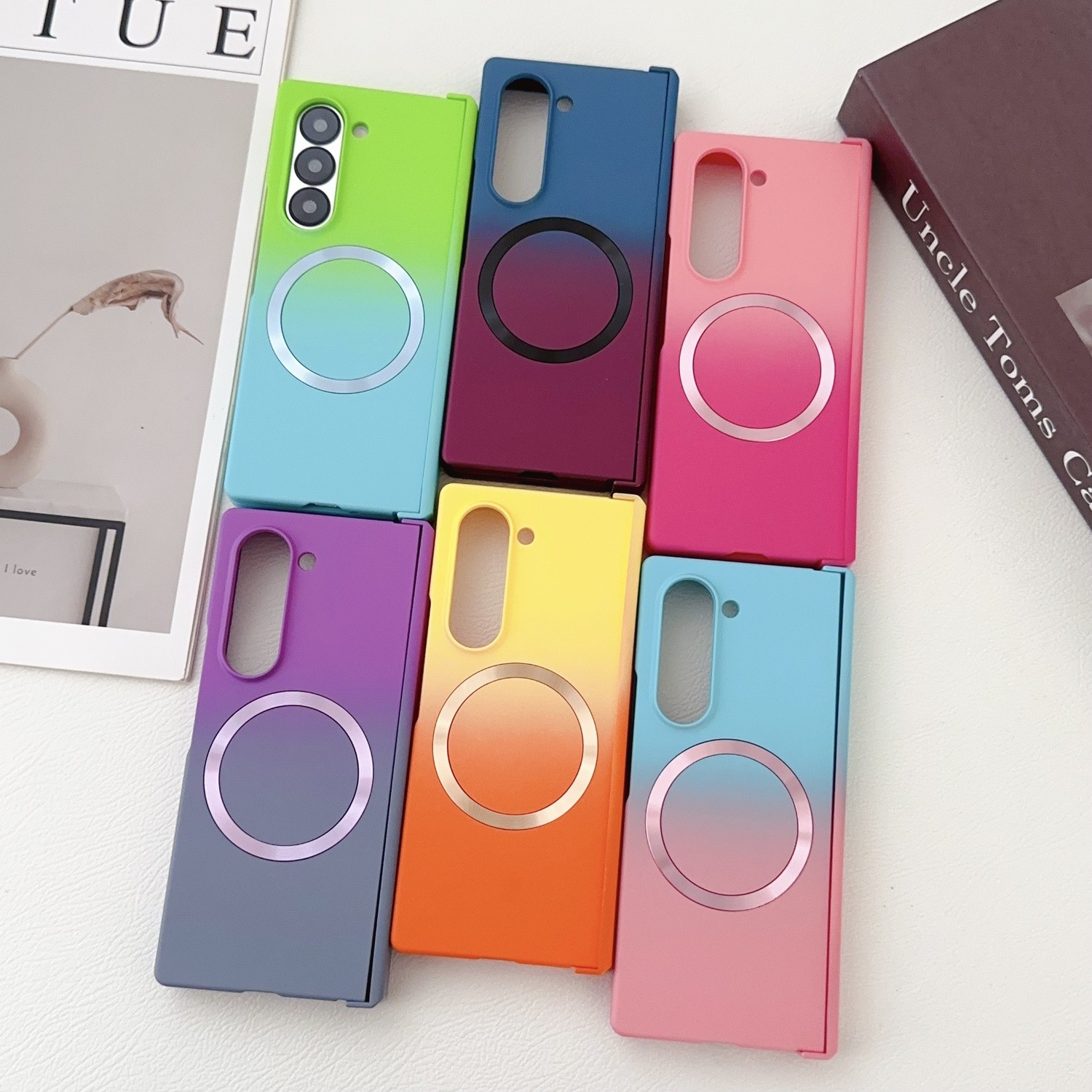 Magnetic Slim Gradient Color Protective Case For Samsung Galaxy Z Fold 7 6 5 4 3