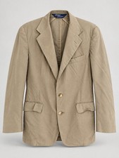 Vintage Polo Ralph Lauren Men's 41L Tan Cotton Blazer Made in USA