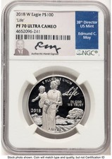 2018-W Proof Platinum Eagle 1 oz NGC PF70 Ed Moy (784188005) 3562.00 per troy oz
