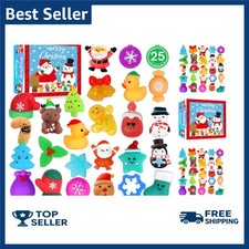 LIAM AVA Christmas Squishy Toys, 25 PCS Mochi Squishies Bulk Toy for Girls Boys