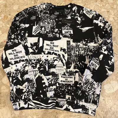 Sean John Men s XL Long Sleeve Crew GRAPHIC Sweatshirt Enough is Enough Protest
