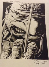 LEE BERMEJO Original Art Rafael TMNT Art is 9x12 in size on an 11x17 art board