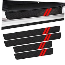 Door Sill Decal Protectors, Anti-scratch Car Door Sill Protection 4 PCS Red