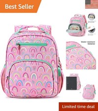 Spacious Rainbow Pink Backpack for Kids Aged 5-8 - Perfect for School Gear