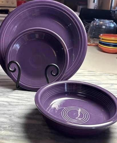 Fiesta Ware MULBERRY 3 Piece Place Setting Retired Fiestaware