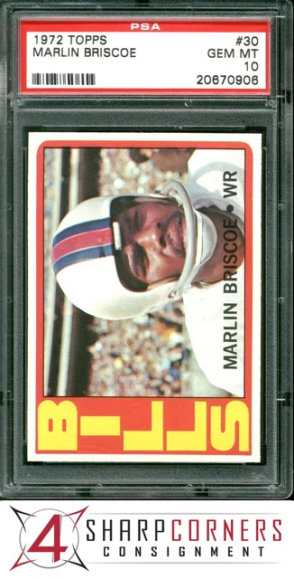 1972 Topps #30 Marlin Briscoe RC Bills PSA 10