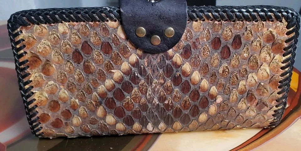 Vintage Snakeskin Wallet w/ Leather Interior Woman's - Image 2 of 4