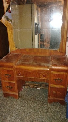 Vintage Vanity / Mirror / Bedroom Furniture / Antique Furniture / Armoire 